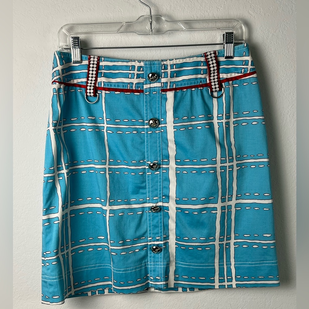 Etcetera Nautical Anchor Buttons Cotton Spandex Skirt